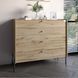 Комод із 4 шухлядами LION Wood із чорними ніжками 100х90х45 см Дуб Аппалачі
