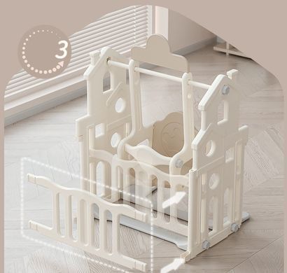 Дитячий манеж з килимком 5в1 Terrio &ldquo;Sleepy M&rdquo; 150х180 см, білий
