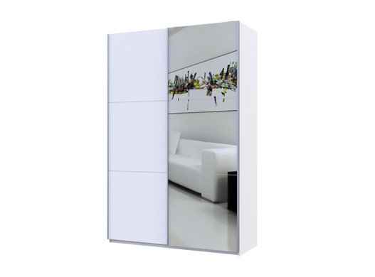 Шафа-купе двохдверна Doros G-Caiser 160х60х240 см Білий/Дзеркало
