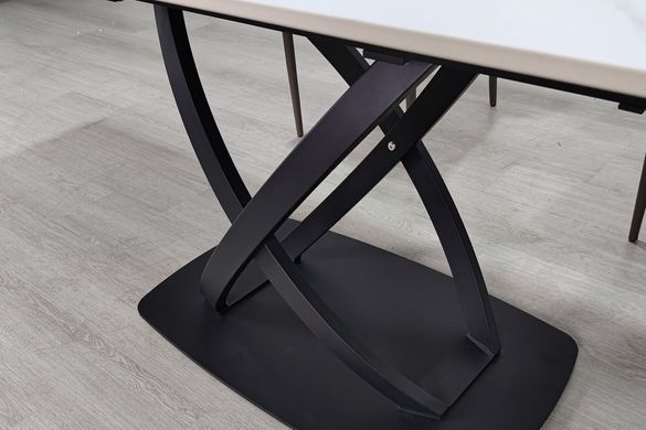 Стол обеденный раскладной HILDA CERAMIC 160(240)x90 белый мат/черный