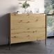 Комод із 4 шухлядами LION Wood із чорними ніжками 100х90х45 см Дуб Артизан