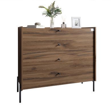 Комод с 4 ящиками LION Wood с черными ножками 100х90х45 см Дуб Ливорно