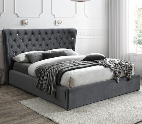 Ліжко Carven Velvet 160x200 колір сірий фото