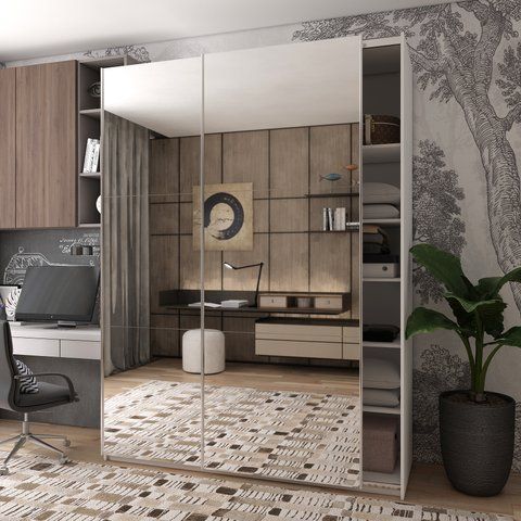 Шафа-купе двохдверна Doros G-Caiser 180х60х240 см Білий/2 Дзеркала