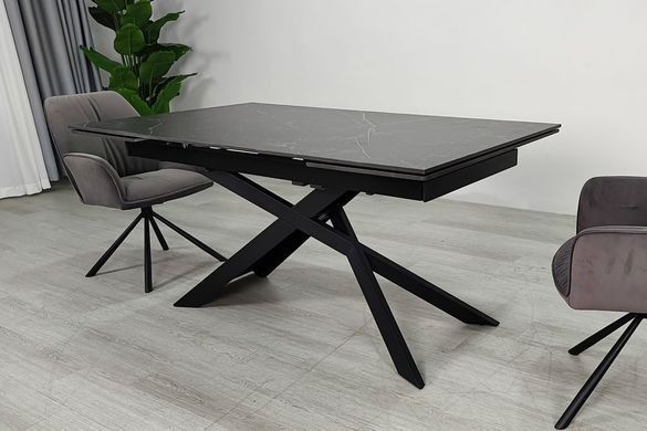 Стол обеденный раскладной MADISON CERAMIC 160(240)х90 черный мат/черный