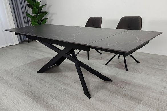 Стол обеденный раскладной MADISON CERAMIC 160(240)х90 черный мат/черный