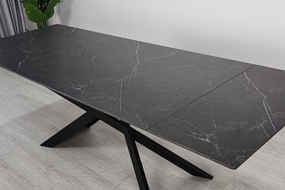 Стол обеденный раскладной MADISON CERAMIC 160(240)х90 черный мат/черный