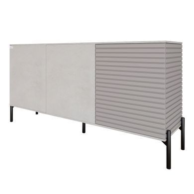 Комод закрыт в гостиную на черных металлических ножках LION Грей 154x38x76,5 см Бетон Style/Кашемир