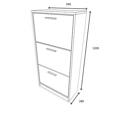 Тумба для взуття на 3 відділення Біла
