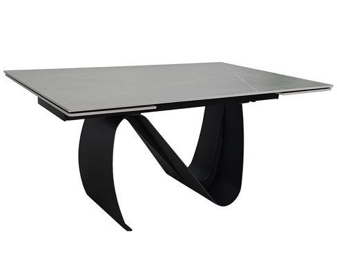 Стол обеденный раскладной JULIAN CERAMIC 160(240)х90 серый мат/черный