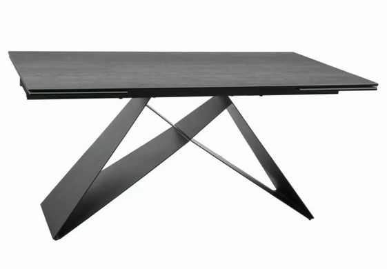 Стол раскладной WESTIN CERAMIC 160(240)*90 светло-серый PIETRA DI SAVOIA/черный мат
