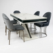 Стол обеденный раскладной MILANO white marble top nikel фото