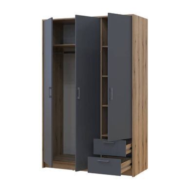 Шафа для одягу Doros Ронді Дуб Артизан/Графіт 3ДСП 121х52х195 DRS-011658 (80737814)