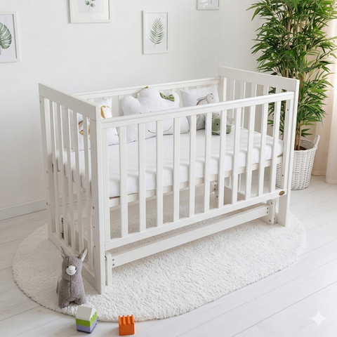 Детская кроватка Angelo Lux-11 белый с маятником фото