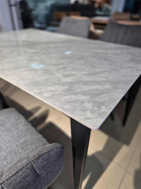 Стіл NORMAN CERAMIC 140*90 Muie White глянець/чорний каркас