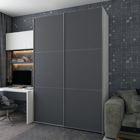 Шафа-купе двохдверна Doros G-Caiser 160х60х240 см Білий/Графіт