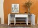 Тумба для взуття у передпокій LION Салліван Тумба-2 Німфея Альба (білий)/Бетон Темний