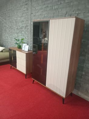 Комод з підсвіткою Вічі/Vici KSZ103 1-дверний з 3 шухлядами Горіх/кашемір Польща