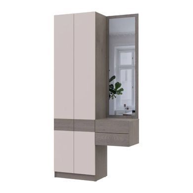 Передпокій Doros Сола 1+2 Канноло/Кашемір ДСП/дзеркало 105х40х215 фото