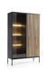 Витрина высокая с подсветкой Perfect Home Сенто / Sento WTSZ104 2-дверная Черный/дуб один (PFH-091491) фото 6