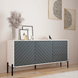 Комод с золотыми металлическими ножками LION Амарант 168x40x76,5 см Дуб Артизан/Перламутровый металлик (RAL-7048) 1680x400x765 мм