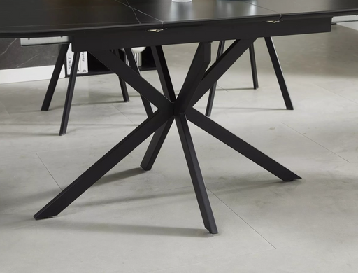Стол обеденный GASTON CERAMIC 140(180)*80 серый/черный