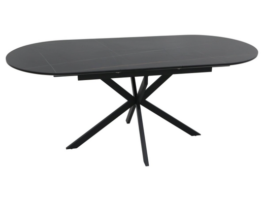 Стол обеденный GASTON CERAMIC 140(180)*80 серый/черный
