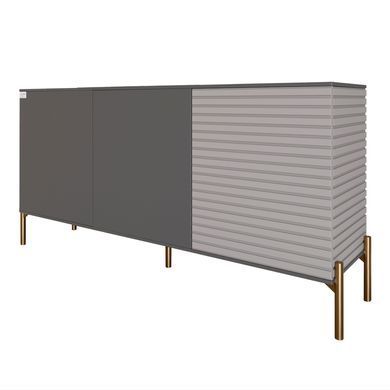 Комод закрытый в гостиную на золотых металлических ножках LION Грей 154x38x76,5 см Антрацит/Кашемир