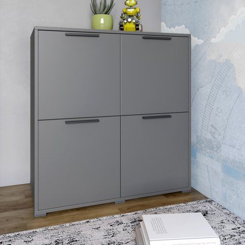 Тумба чотирьохдверна LION Краш 82x43x86 см 82x43x86 см Антрацит фото