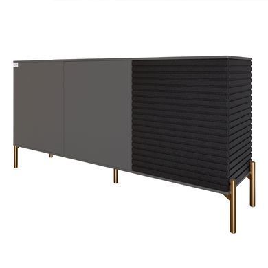 Комод закрыт в гостиную на золотых металлических ножках LION Грей 154x38x76,5 см Антрацит/Асфальт