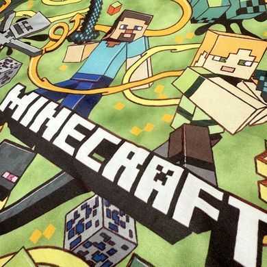 Комплект постельного белья подросток 1,5 Minecraft/горчица (пододеяльник+наволочка)