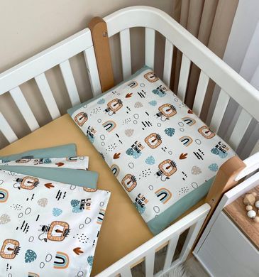 Дитяча постіль Baby Dream Леви з веселками м'ята