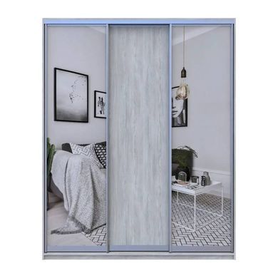 Шафа-купе Doros City Light Сосна Натті 1 ДСП / 2 дзеркала 225х60х225