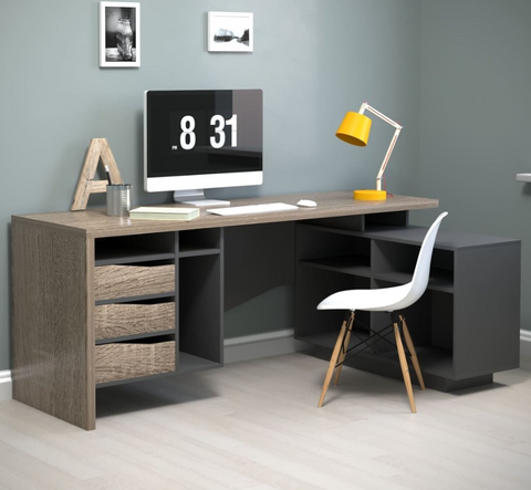 Стіл письмовий CONNECT 2 R 180х78,6 дуб сонома трюфель/антрацит фото