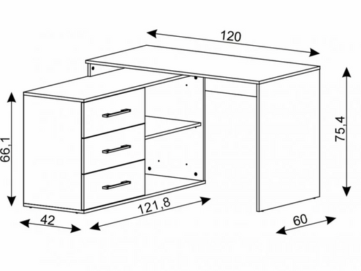 Стіл комп'ютерний B-013 Старе дерево/Темно-сірий 60х120 фото