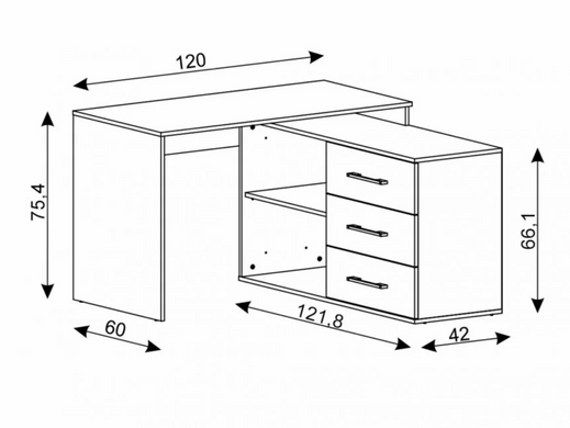 Стіл комп'ютерний B-013 Старе дерево/Темно-сірий 60х120 фото