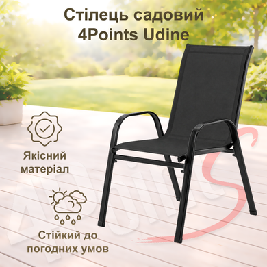 Комплект садових меблів 4Points Udine - 2 з круглим столом ⌀60см, Чорний фото