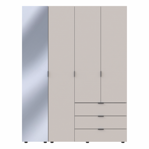 Комплект шаф для одягу Doros Гелар (2 шт.) 155х49,5х203,4 см Дзеркало/Кашемір