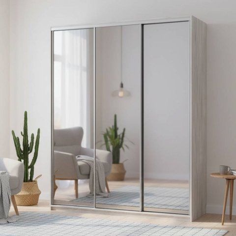 Шафа-купе Doros City Light Сосна Натті 3 Дзеркала 225х60х225