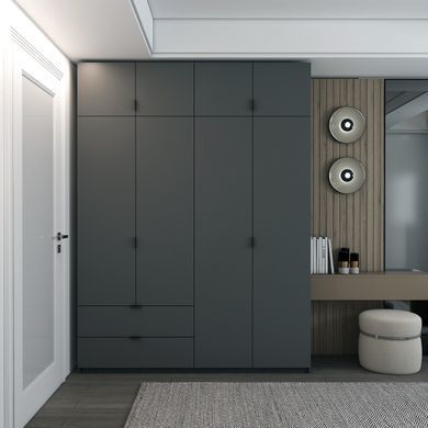 Шафа розпашна с антресолью Doros Лукас 180х50х240 см Графіт