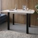 Обеденный стол раскладной LION Нота черные ножки Самоа дымчатый 60x90/90x120