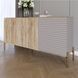 Комод закрытый в гостиную на золотых металлических ножках LION Грей 154x38x76,5 см Дуб сонома/Кашемир