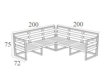 Комплект меблів для тераси Siesta Mykonos Lounge Corner Set Taupe Бежевий фото