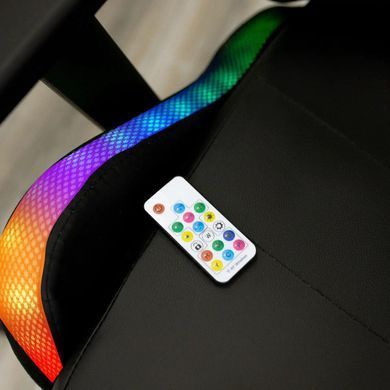 Геймерське ігрове крісло комп'ютерне 4Points XT LED з підсвіткою для пк з подушками розкладне чорне фото