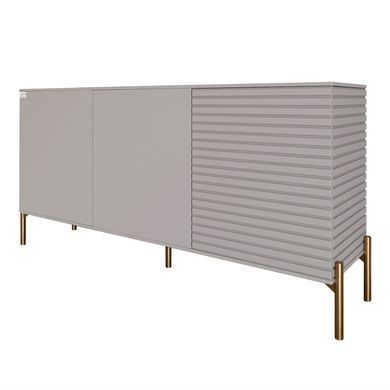 Комод закрытый в гостиную на золотых металлических ножках LION Грей 154x38x76,5 см Кашемир/Кашемир