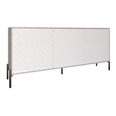 Комод с черными металлическими ножками LION Амарант 168x40x76,5 см Кашемир/Белый