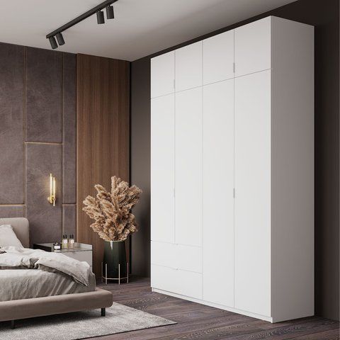 Шафа розпашна с антресолью Doros Лукас 160х50х240 см Білий