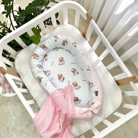 Кокон Baby Design Ведмедик у ковдрі на білому фото