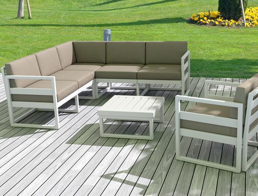 Комплект меблів для тераси Siesta Mykonos Lounge Corner Set Taupe Бежевий фото