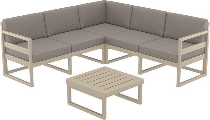 Комплект меблів для тераси Siesta Mykonos Lounge Corner Set Taupe Бежевий фото